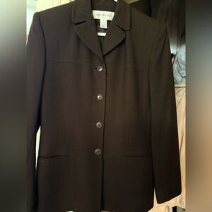 Jones of New York dark brown tailored wool blazer